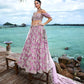 House of Panchhi Mauve Organza Sequins & Zarkan Embroidery Lehenga Choli & Dupatta | Swadesiicart