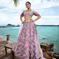 House of Panchhi Mauve Organza Sequins & Zarkan Embroidery Lehenga Choli & Dupatta | Swadesiicart