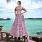 House of Panchhi Mauve Organza Sequins & Zarkan Embroidery Lehenga Choli & Dupatta | Swadesiicart