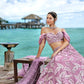 House of Panchhi Mauve Organza Sequins & Zarkan Embroidery Lehenga Choli & Dupatta | Swadesiicart
