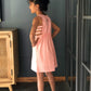 ArthLife Peach Pineapple Embroidered Dress