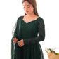 Lorenvalley Green Pure Soft Faux Georgette Lucknowi Sequence Work Anarkali Pant With Dupatta Set | Swadesiicart