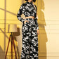 Black Crepe Digital Printed Top With Matching Trouser - Shivani