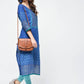 Indian Clothing Cheera Hand Block Print Royal Blue Color Straight Kurta | Swadesiicart