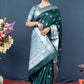 Jyoti Fashion Women's Bottle Green Soft Banarasi Silk Zari Woven Saree with Blouse | Swadesiicart