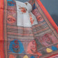 Shades of Light Grey Floral Print Semi Chanderi Saree By Gayathri Reddy Designer Studio | Swadesiicart