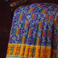 Ink Blue Printed Semi Chanderi Saree By Gayathri Reddy Designer Studio | Swadesiicart