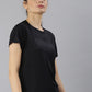 MKH Women Black Typography Dri-FIT Polyester Round Neck Sports T-shirt - Swadesiicart