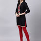 Souchii Women Black Geometric Embroidered Grandeur & Majestic Artwork Kurta - Swadesiicart