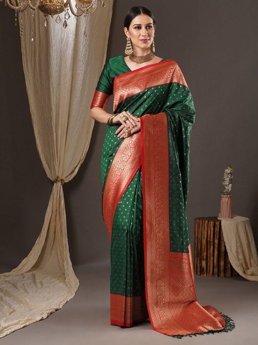 Anouk Zari Silk Blend Banarasi Saree | Swadesiicart