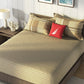 Nautica Brown & Brown Striped Cotton 160 TC King Bedsheet With 2 Pillow Covers - Swadesiicart
