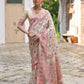 Vishnu Weaves Women's Cream Silk Woven Saree with Blouse - Swadesiicart