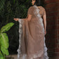 Tikhi Imli Beige Embroidered Organza Saree | Swadesiicart