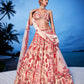 House of Panchhi Peach Net Sequins, Mirror And Thread Embroidery Lehenga Choli & Dupatta | Swadesiicart