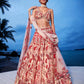 House of Panchhi Peach Net Sequins, Mirror And Thread Embroidery Lehenga Choli & Dupatta | Swadesiicart