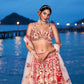 House of Panchhi Peach Net Sequins, Mirror And Thread Embroidery Lehenga Choli & Dupatta | Swadesiicart
