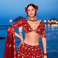 House of Panchhi Red Net Sequins, Mirror And Thread Embroidery Lehenga Choli & Dupatta | Swadesiicart