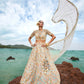 House of Panchhi Cream Net Multi Colour Sequins, Zarkans And Thread Embroidery Lehenga Choli & Dupatta | Swadesiicart