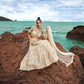 House of Panchhi Cream Net Multi Colour Sequins, Zarkans And Thread Embroidery Lehenga Choli & Dupatta | Swadesiicart