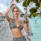 House of Panchhi Grey Organza Sequins, Moti And Thread Embroidery Lehenga Choli & Dupatta | Swadesiicart