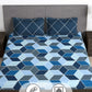 Story@home Arena Blue & Grey Geometric Printed 180 TC Queen Bedsheet & 2 Pillow Covers - Swadesiicart