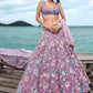 House of Panchhi Mauve Net Sequins, Mirror And Thread Embroidery Lehenga Choli & Dupatta | Swadesiicart