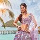 House of Panchhi Mauve Net Sequins & Zarkan Embroidery Lehenga Choli & Dupatta | Swadesiicart