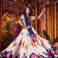 Monjolika Fashion Gajji Silk White Navratri Chaniya Choli In Multi Thread And Mirror Hand Work - Swadesiicart