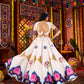Monjolika Fashion Gajji Silk White Navratri Chaniya Choli In Multi Thread And Mirror Hand Work - Swadesiicart
