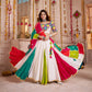 Monjolika Fashion Multi-Color Viscose Cotton Navratri Lehenga Choli Set With Mirror And Thread Work - Swadesiicart