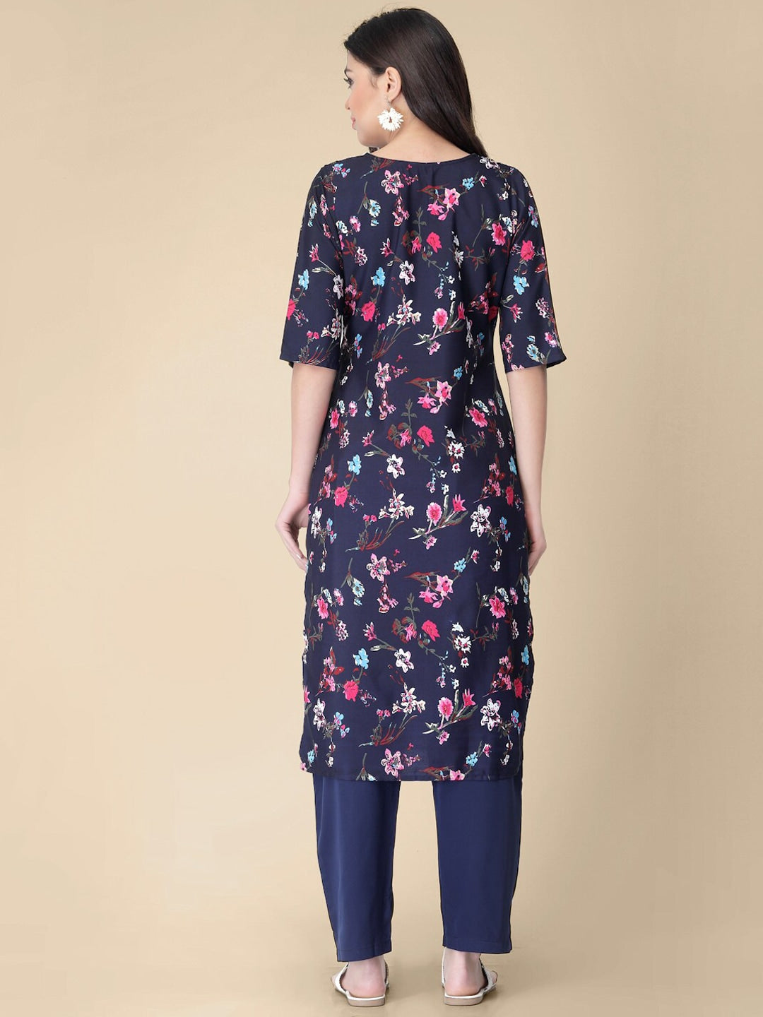Kalini Floral Printed Regular Kurta with Trousers - Swadesiicart
