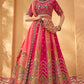 Monjolika Fashion Rani Pink Banarasi Silk Wedding Wear Lehenga With Embroidery Work | Swadesiicart