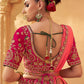 Monjolika Fashion Rani Pink Banarasi Silk Wedding Wear Lehenga With Embroidery Work | Swadesiicart