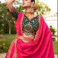 Monjolika Fashion Hot Pink Banarasi Silk Wedding Wear Lehenga With Embroidery Work | Swadesiicart