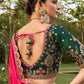 Monjolika Fashion Hot Pink Banarasi Silk Wedding Wear Lehenga With Embroidery Work | Swadesiicart