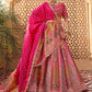 Monjolika Fashion Onion Pink Banarasi Silk Wedding Wear Lehenga With Embroidery Work | Swadesiicart