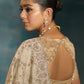 Monjolika Fashion Cream Banarasi Silk With Lakhanvi And Zarkan Work Blend Saree | Swadesiicart