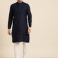 Sojanya Men Navy Blue Solid Straight Kurta | Swadesiicart