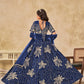 Monjolika Fashion Navy Blue Embroidered Art Silk Reception Trendy Lehenga Choli - Swadesiicart