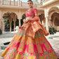 Monjolika Fashion Rani Pink Premium Banarasi Silk With Zarkan & Cutwork Wedding Wear Lehenga | Swadesiicart