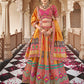 Monjolika Fashion Mustard Multicolor Premium Banarasi Silk With Zarkan & Cutwork Wedding Wear Lehenga | Swadesiicart