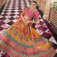 Monjolika Fashion Mustard Multicolor Premium Banarasi Silk With Zarkan & Cutwork Wedding Wear Lehenga | Swadesiicart
