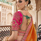 Monjolika Fashion Mustard Multicolor Premium Banarasi Silk With Zarkan & Cutwork Wedding Wear Lehenga | Swadesiicart