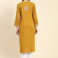 HOUSE OF KARI Ethnic Motifs Embroidered Chikankari Cotton Kurta | Swadesiicart