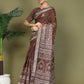 Shree Shyam Fashion Cotton Brown Saree