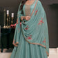 Anaita Teal Embroidered Work Silk Stitched Anarkali Suit