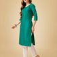 Jyoti Fashion Women's Rama Cotton Blend Embroidered Kurta Pant Set - Swadesiicart