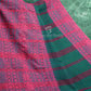 Bottle Green And Pink Colour Contrast Thread Border Khadi Cotton Saree By Gayathri Reddy Designer Studio | Swadesiicart