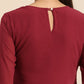 All About You Women Maroon Ethnic Motifs Embroidered Chikankari Kurta with Palazzos | Swadesiicart