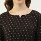 FIORRA Women's Black Poly Crepe Kaftan Type Kurta Set - Swadesiicart